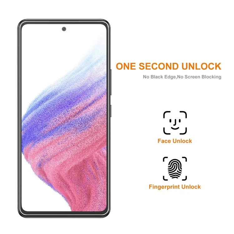 ENKAY HAT PRINCE 2Pcs / Pack Full Glue Screen Protector for Samsung Galaxy A54 5G, HD Clear 2.5D Arc Edge 0.26mm 9H Hardness Anti-Shatter Tempered Glass Film