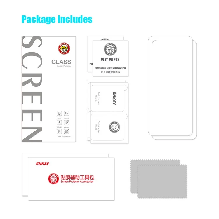 ENKAY HAT PRINCE 2Pcs / Pack Full Glue Screen Protector for Samsung Galaxy A54 5G, HD Clear 2.5D Arc Edge 0.26mm 9H Hardness Anti-Shatter Tempered Glass Film