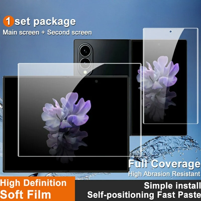 IMAK Pellicola Idrogel 4ª Gen per Samsung Galaxy Z Fold8 1 Set TPU Adesivo Completo Pellicola Schermo Intero (Schermo Frontale + Schermo Interno Grande)
