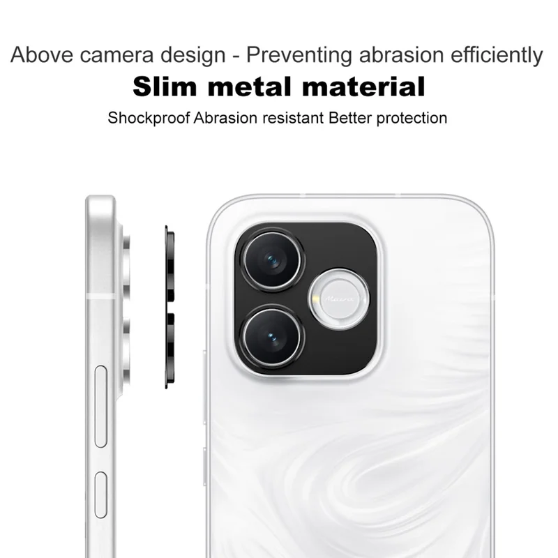IMAK For Honor 600 Lite 5G  /  600e 5G Metal Camera Lens Protector Lens Protective Cover - Black