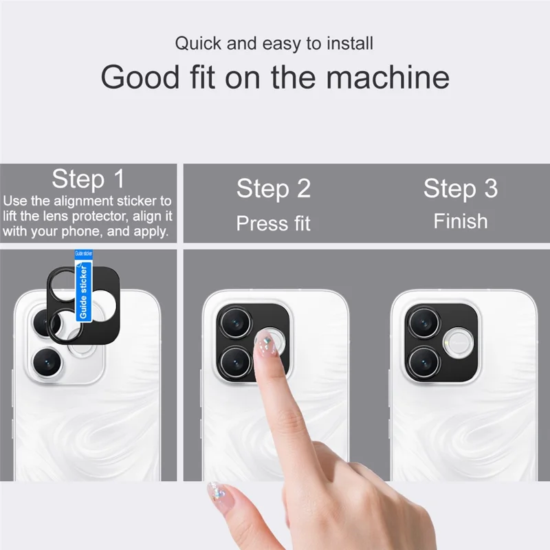 IMAK For Honor 600 Lite 5G  /  600e 5G Metal Camera Lens Protector Lens Protective Cover - Black