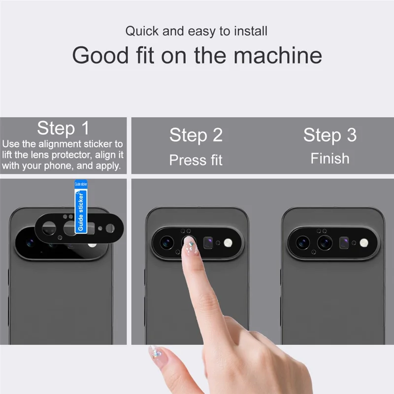 IMAK para Google Pixel 11 Protector de Lente de Cámara de Metal Cubierta Protectora de Lente - Negro