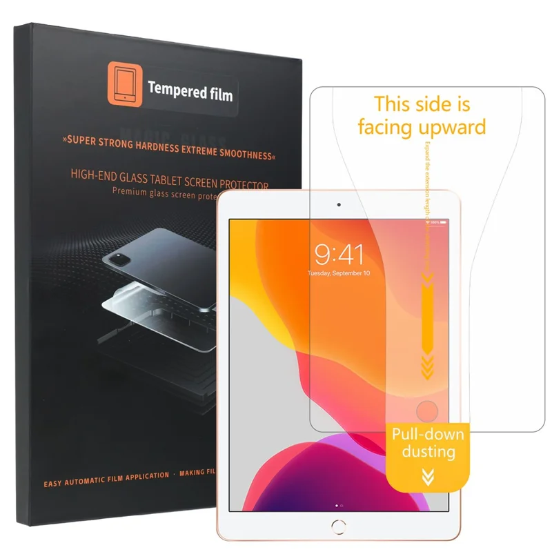 Для iPad 10,2 (2019) / (2020) / (2021) HD прозрачная защитная пленка для всего экрана, закаленное стекло с инструментом для установки без пыли — прозрачная