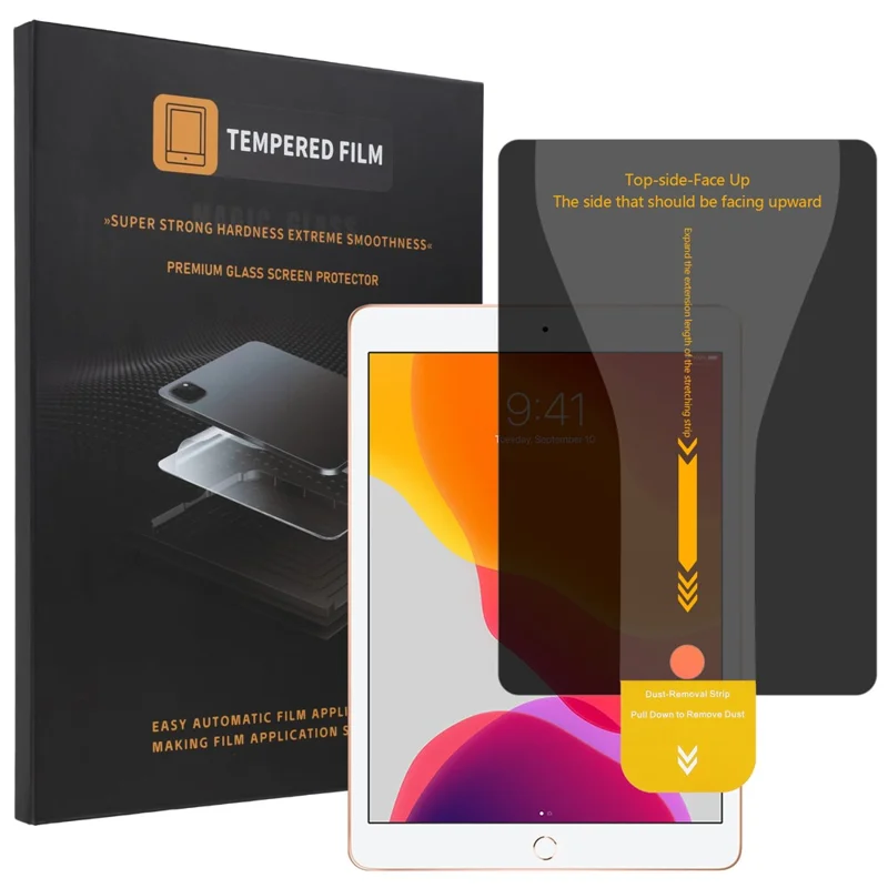 Protezione per la privacy per iPad 10,2 (2019) / (2020) / (2021) Protezione per schermo intero in vetro temperato anti-spia con strumento di installazione senza polvere - Nero