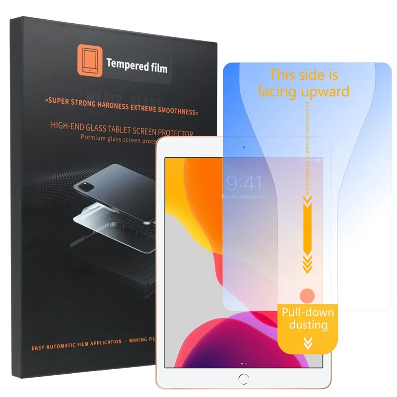 Для iPad 10,2 (2019) / (2020) / (2021) антибликовая защита полного экрана, пленка из закаленного стекла с инструментом для бесконтактной установки — прозрачная