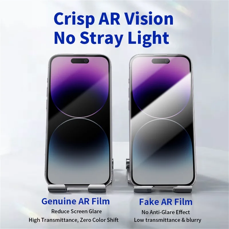 RURIHAI Voor iPhone 14 Pro Max Privacy Screen Protector AR Anti-reflecterend Hoog Aluminium-Silicium Glasfolie - Zwart