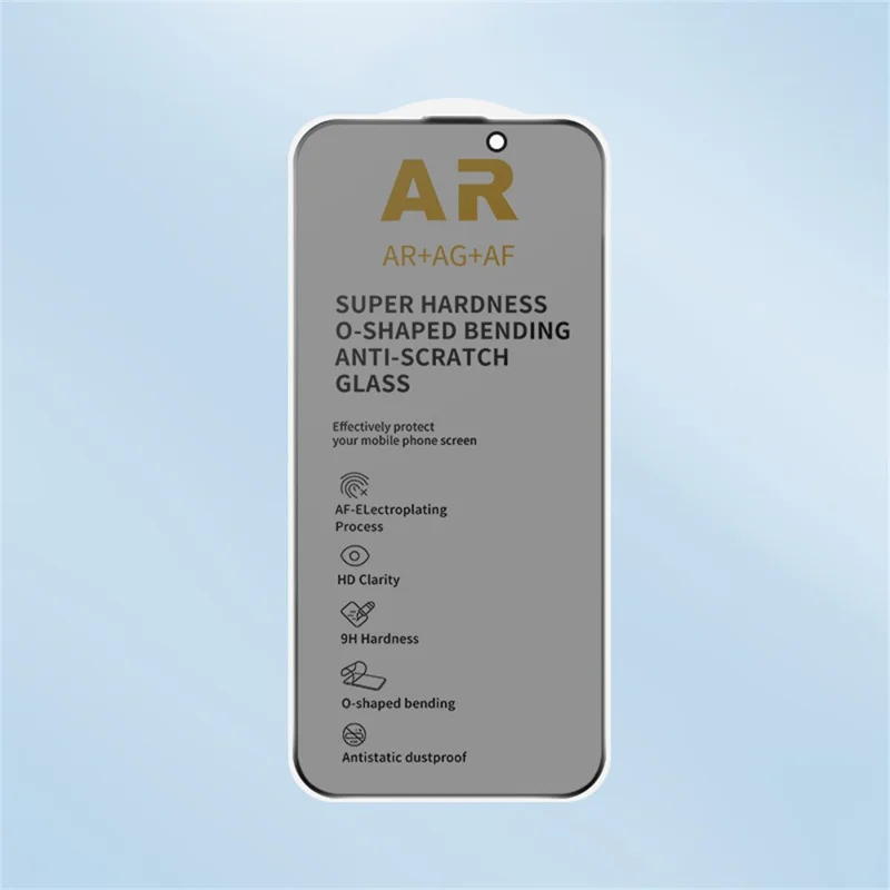 RURIHAI Voor iPhone 14 Pro Max Privacy Screen Protector AR Anti-reflecterend Hoog Aluminium-Silicium Glasfolie - Zwart