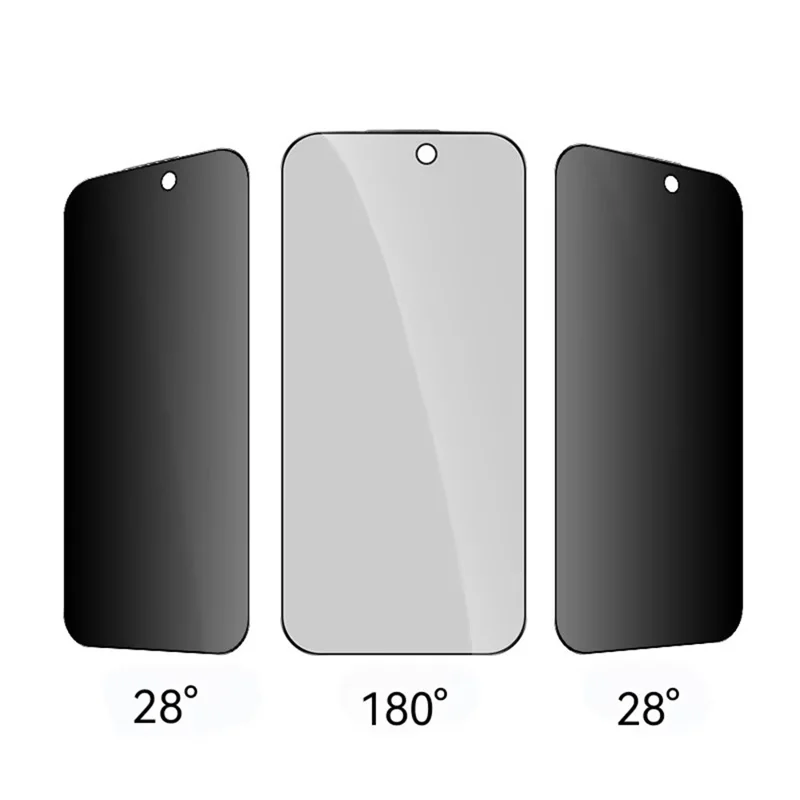 RURIHAI Voor iPhone 14 Pro Max Privacy Screen Protector AR Anti-reflecterend Hoog Aluminium-Silicium Glasfolie - Zwart