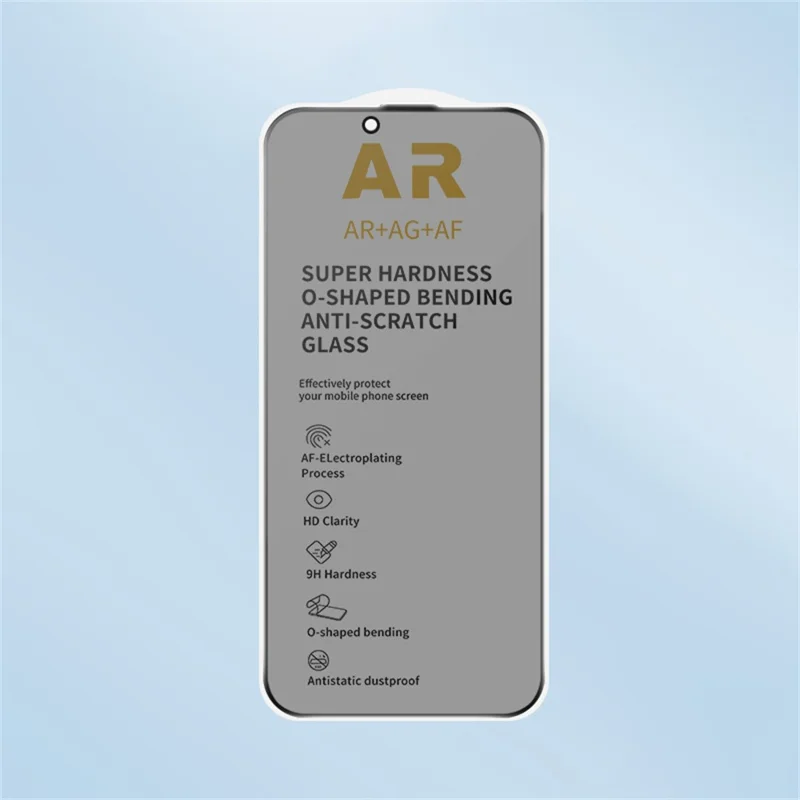 RURIHAI voor iPhone Air Privacy Screen Protector AR Anti-Reflecterend Hoog Aluminium-Silicium Glas Folie - Zwart