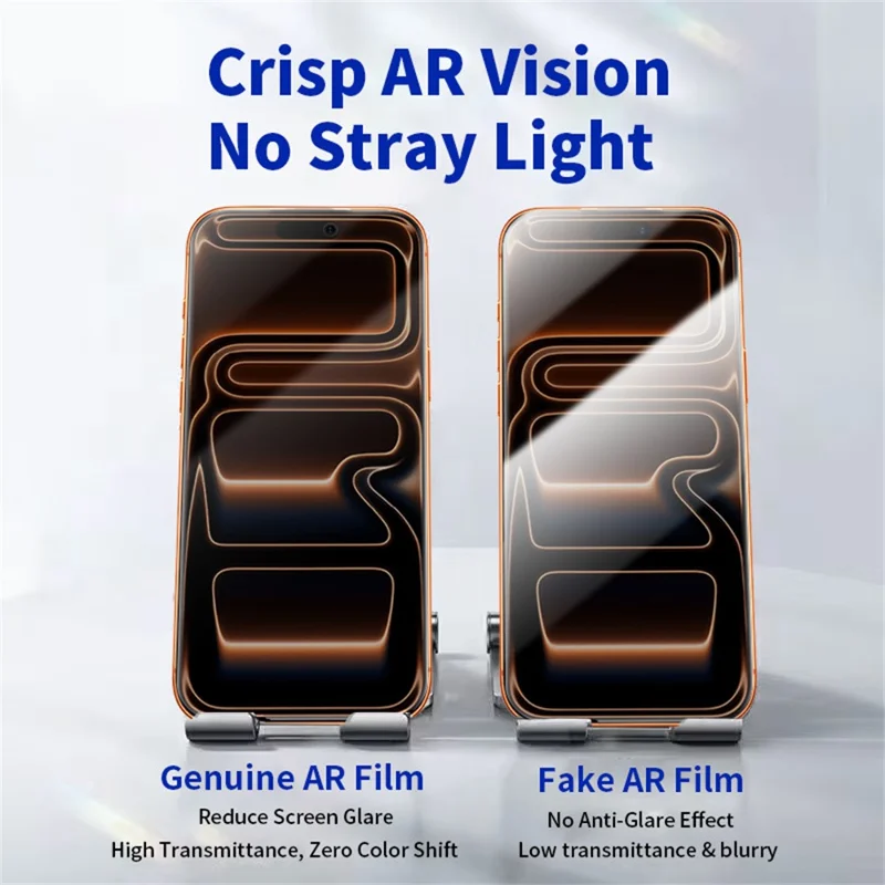 RURIHAI For iPhone 17 Pro Max Privacy Screen Protector AR Anti-Reflective High Aluminium-Silicon Glass Film - Black