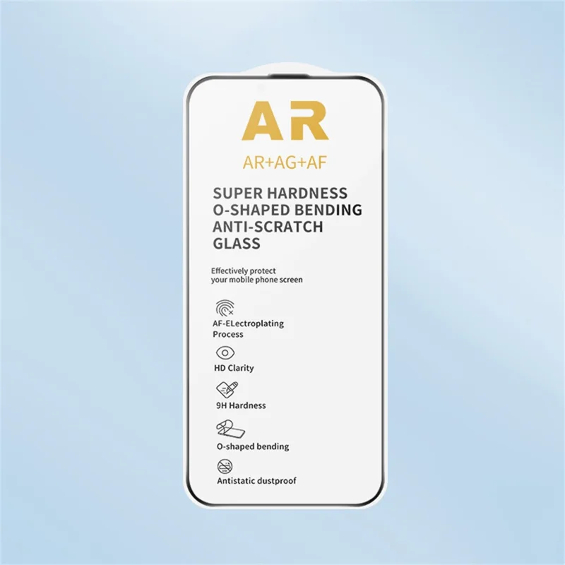 RURIHAI For iPhone 15 Plus  /  16 Plus Full Screen Protector AR Anti-Reflective HD Clear Tempered Glass Flim - Transparent