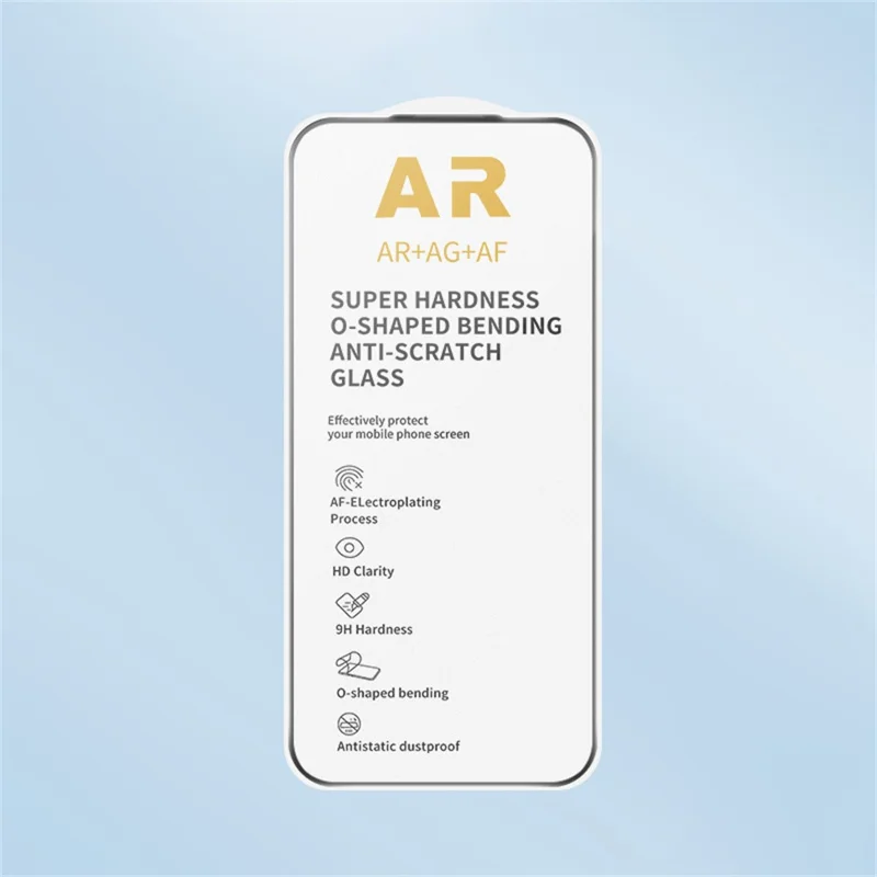 RURIHAI For iPhone 17 Pro Max Matte Full Screen Protector AR Anti-Reflective Tempered Glass Film - Transparent