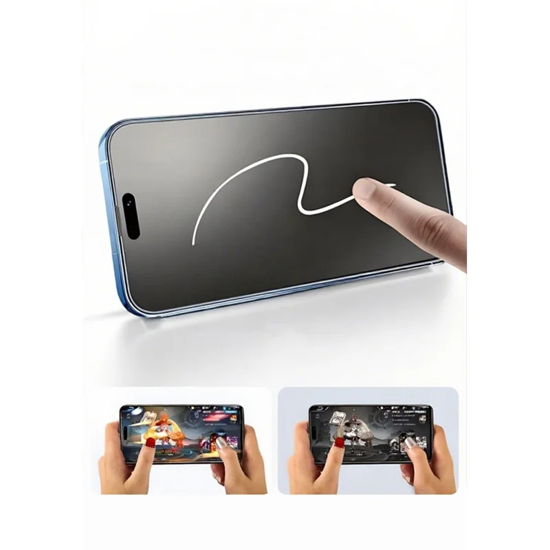 RURIHAI For iPhone 17 Pro Max Matte Full Screen Protector AR Anti-Reflective Tempered Glass Film - Transparent