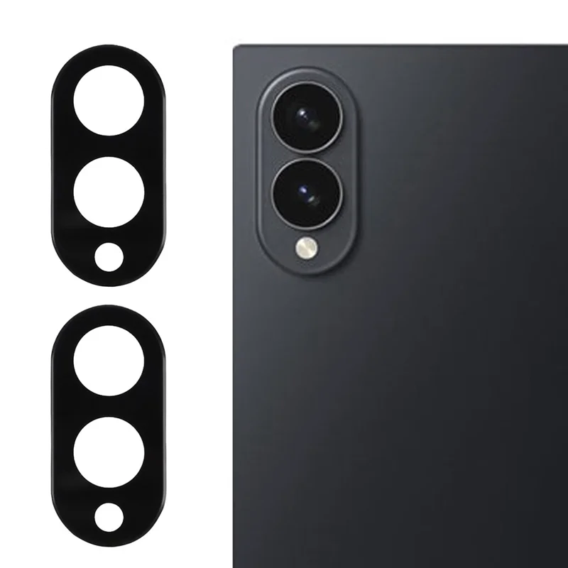 2 Unidades para Samsung Galaxy Z Fold8 Protector de Lente de Cámara con Cobertura Completa Protector de Lente de Vidrio Templado con Serigrafía Negra Borde 3D de Arco - Negro