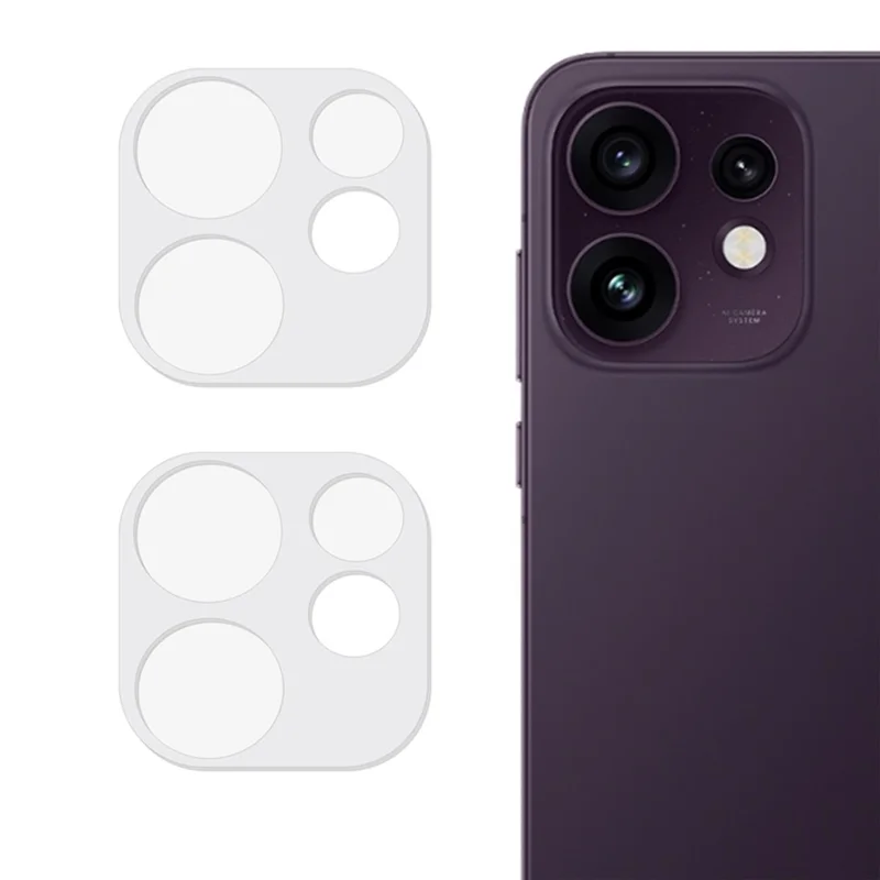 2Pcs For Oppo Reno16 5G (Global) Full Coverage Camera Lens Protector 3D Arc Edge Anti-Scratch Tempered Glass Lens Film - Transparent