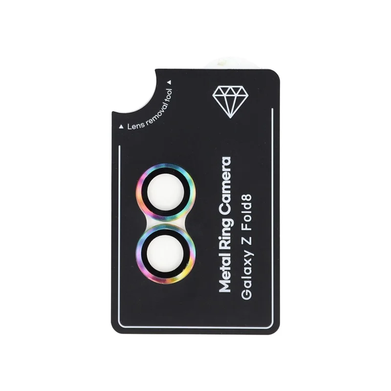 For Samsung Galaxy Z Fold8 Camera Lens Protector Set Electroplating Metal + Tempered Glass Individual Lens Film - Multi-color