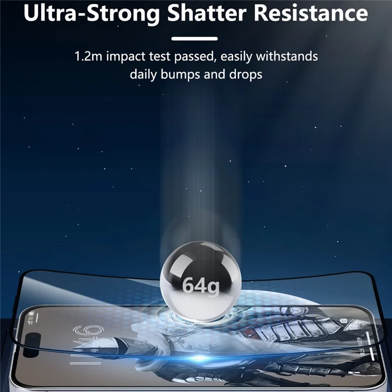 JOYROOM 18MQ14H for iPhone 18 Pro Max / 17 Pro Max Screen Protector 2.5D Full Coverage Silk Printing High Aluminium-Silicon Glass Clear Anti-dust Film - 4