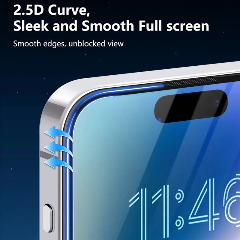JOYROOM 18MQ14H for iPhone 18 Pro Max / 17 Pro Max Screen Protector 2.5D Full Coverage Silk Printing High Aluminium-Silicon Glass Clear Anti-dust Film - 5