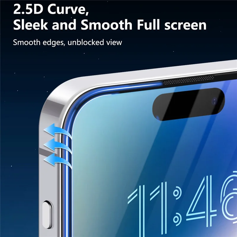 JOYROOM 18MQ12P for iPhone 18 Pro Privacy Screen Protector 2.5D High Aluminium-Silicon Glass Full Coverage Film with Dust Shield - 3