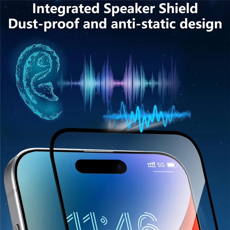 JOYROOM 18MQ12P for iPhone 18 Pro Privacy Screen Protector 2.5D High Aluminium-Silicon Glass Full Coverage Film with Dust Shield - 4