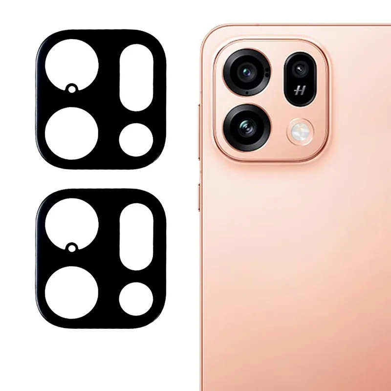 2 Unidades para Protector de Lente de Cámara Oppo Find X9s 5G, Borde de Arco 2.5D, Impresión de Seda, Cristal Templado, Película Completa Trasera - Negro