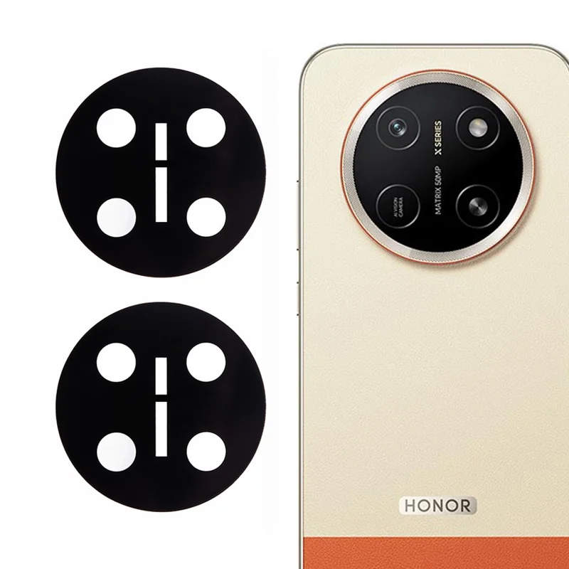 2 piezas para protector de lente de cámara para Honor X80 Pro Max 5G, borde curvo 2.5D, impresión de seda, vidrio templado, cobertura total, película trasera para lente - negro