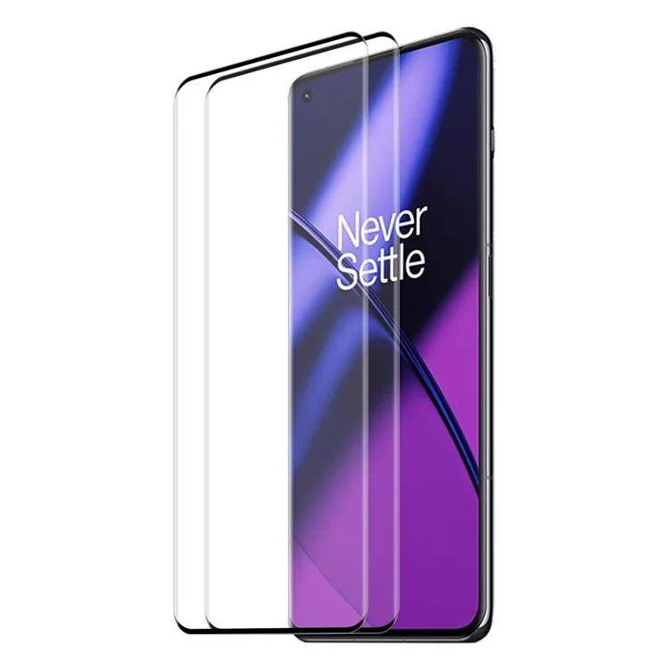 ENKAY HAT PRINCE 2Pcs / Set for OnePlus 11 5G HD 3D Curved Full Screen Protector Side Glue Tempered Glass Film Support Fingerprint Unlock