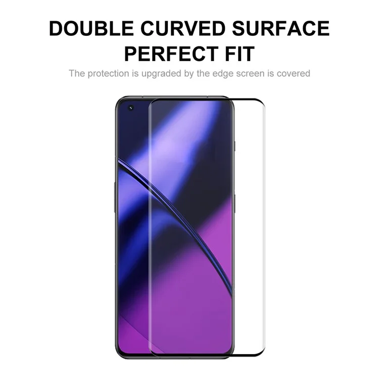 ENKAY HAT PRINCE 2Pcs / Set for OnePlus 11 5G HD 3D Curved Full Screen Protector Side Glue Tempered Glass Film Support Fingerprint Unlock