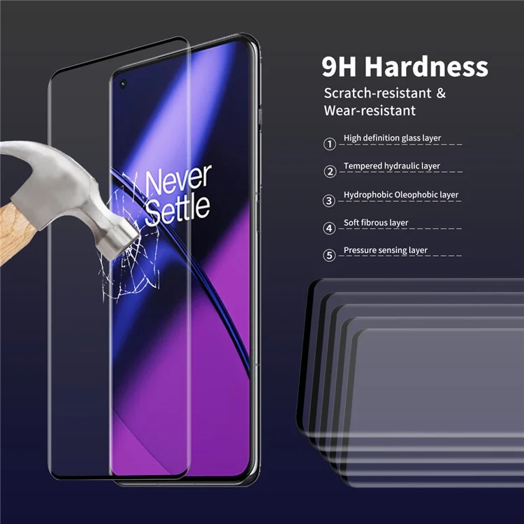 ENKAY HAT PRINCE 2Pcs / Set for OnePlus 11 5G HD 3D Curved Full Screen Protector Side Glue Tempered Glass Film Support Fingerprint Unlock