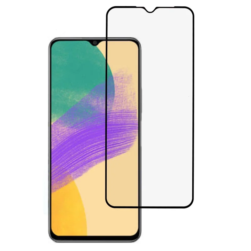 Защитная пленка для Samsung Galaxy A08 4G / A08 5G, с силиковой печатью, полная фиксация, полное покрытие, закаленное стекло, черный край