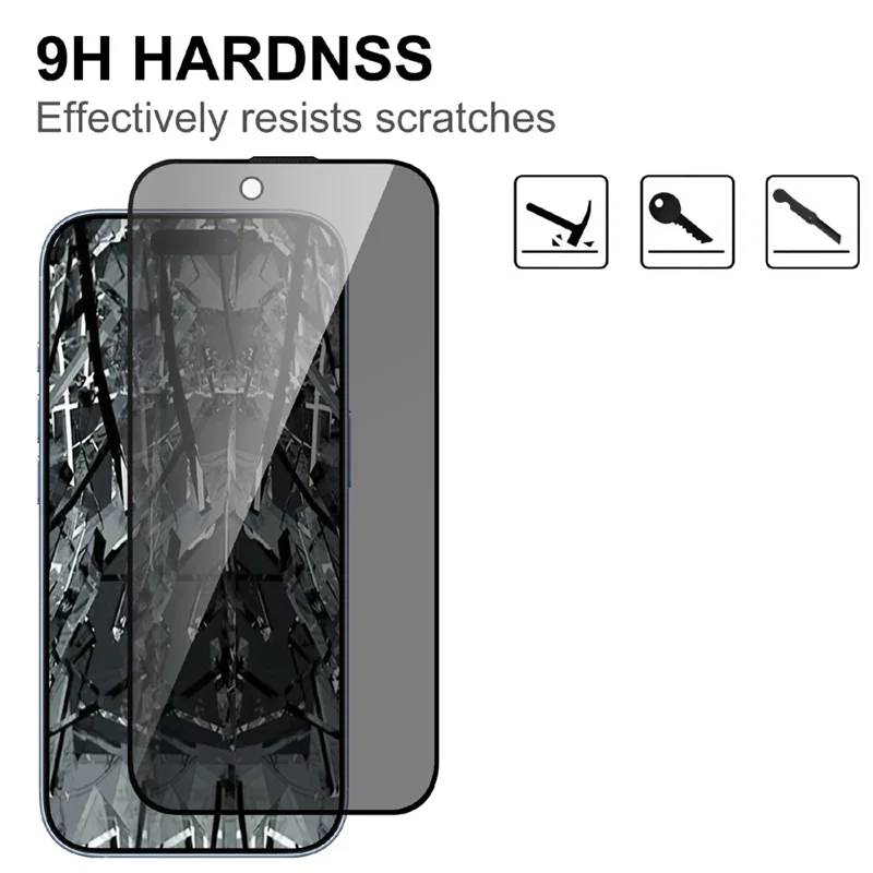 For iPhone 18 Pro Tempered Glass Screen Protector 2.5D Arc Edge Anti-Spy Film