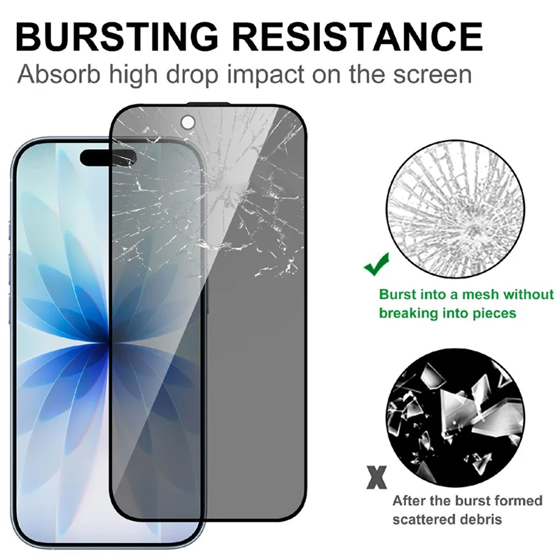 For iPhone 18 Pro Max Tempered Glass Screen Protector 2.5D Arc Edge Anti-Spy Film