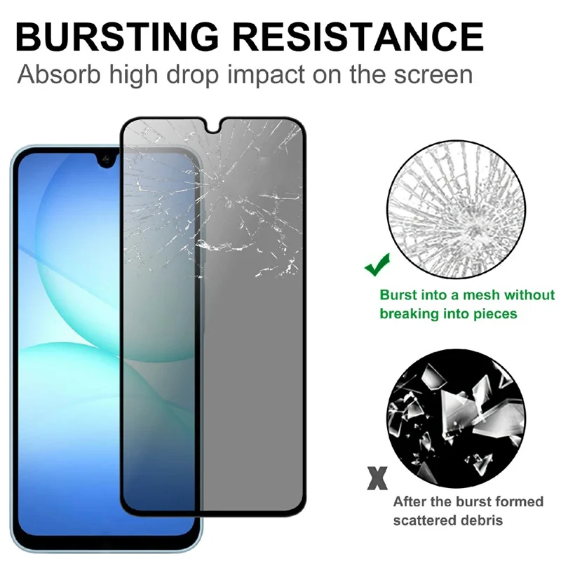 For Samsung Galaxy A08 5G Tempered Glass Screen Protector 2.5D Arc Edge Anti-Spy Film