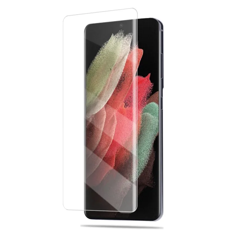 Pour Samsung Galaxy S23 Ultra UV Liquid Curved Tempered Glass Film Full Glue HD Clear Full Screen Protector