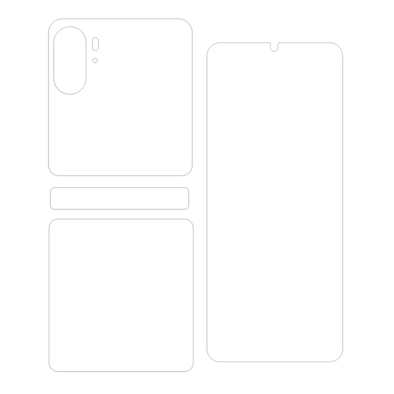 Für Oppo Find N2 Flip 5G 1 Set Front- und Rückseite Soft TPU Protektor Anti-Kratzer HD Clear Full Cover Screen Protektor