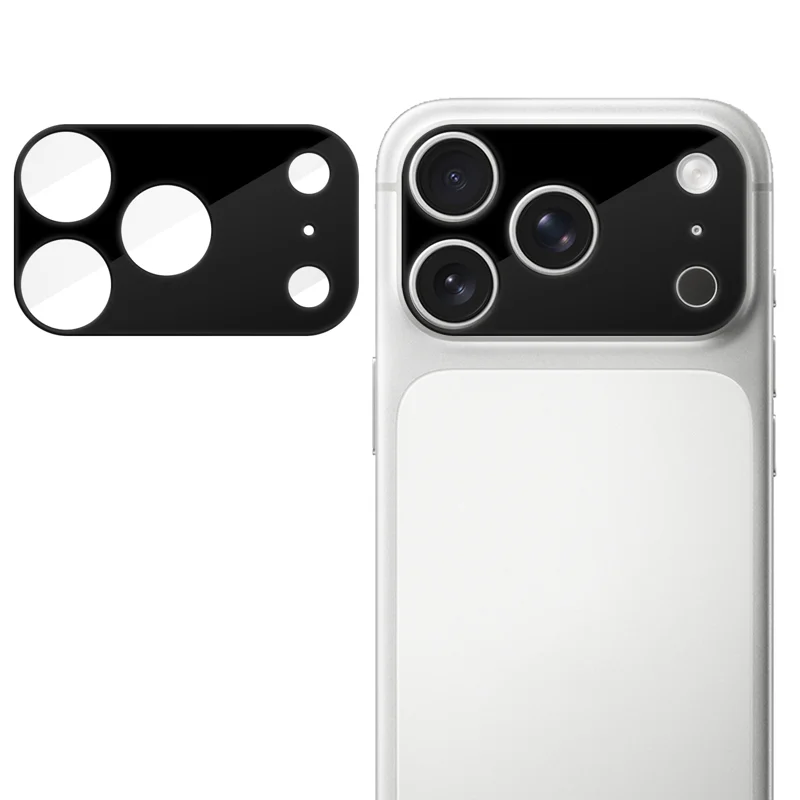 For iPhone 18 Pro Full Cover Camera Lens Protector Silk Print HD Anti Fingerprint AR Tempered Glass Lens Film - Black - 1