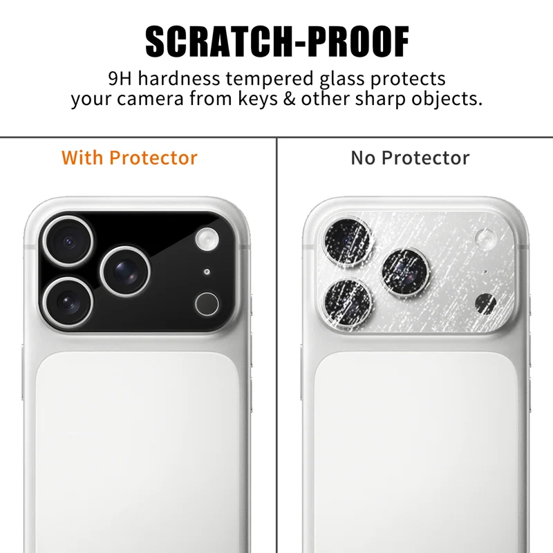 For iPhone 18 Pro Full Cover Camera Lens Protector Silk Print HD Anti Fingerprint AR Tempered Glass Lens Film - Black - 4