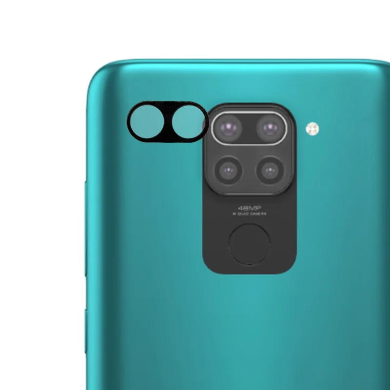 Für Xiaomi Redmi Note 9 5G / Note 9T 5G Gehärtetes Glas Objektivschutz Seidendruck Kameraobjektivfolie - Schwarz