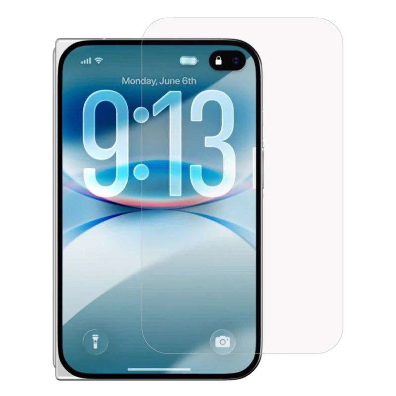 For iPhone Fold Screen Protector 2.5D High Aluminium-Silicon Glass Film Electroplated Coating (Not Complete Covering) - Transparent