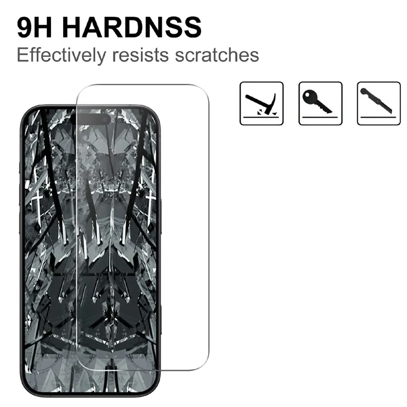 Protector de Pantalla de Vidrio Templado Transparente para iPhone 18 Pro Max, Película Antiestallido (NO Cobertura Completa) + Protector de Lente de Cámara de Cobertura Completa - Transparente