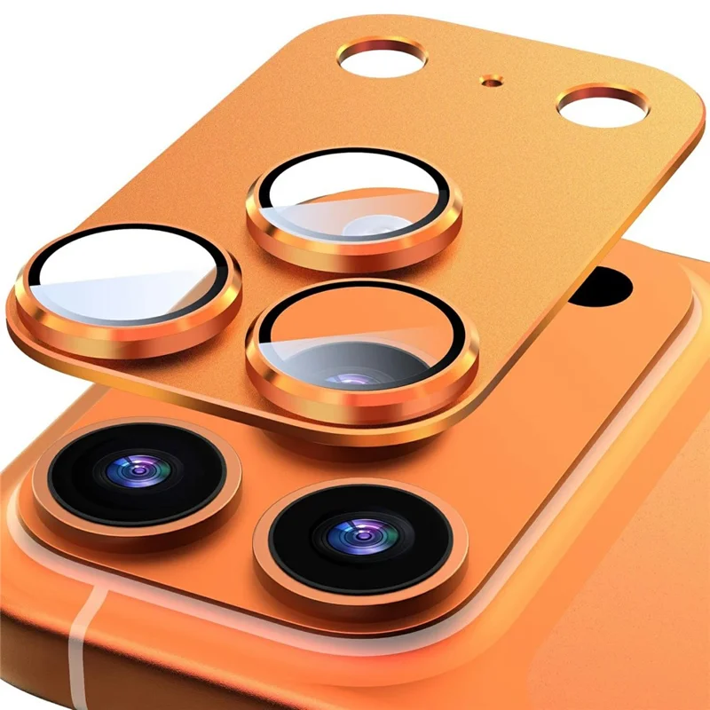 For iPhone 18 Pro Max Camera Lens Protector Matte Armor Full Coverage Anti-Scratch Tempered Glass Lens Film - Orange