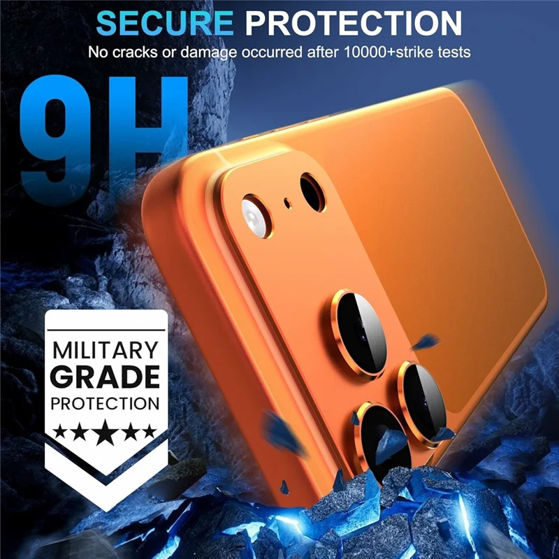 For iPhone 18 Pro Max Camera Lens Protector Matte Armor Full Coverage Anti-Scratch Tempered Glass Lens Film - Orange
