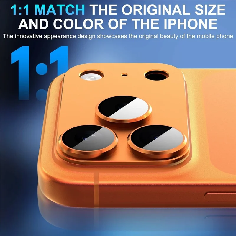 For iPhone 18 Pro Max Camera Lens Protector Matte Armor Full Coverage Anti-Scratch Tempered Glass Lens Film - Orange