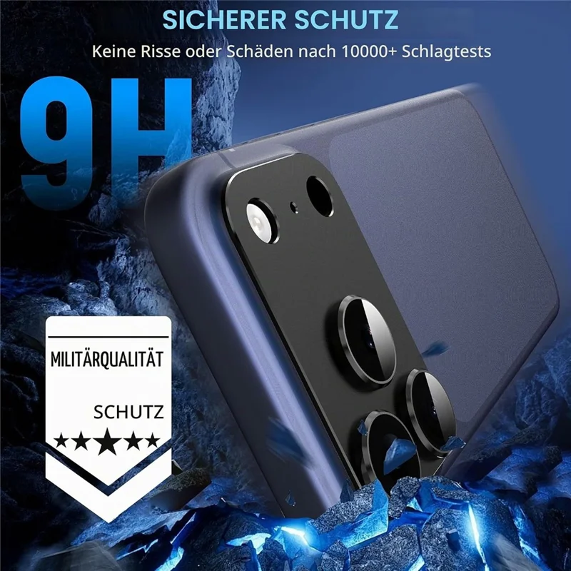 For iPhone 18 Pro Max Camera Lens Protector Matte Armor Full Coverage Anti-Scratch Tempered Glass Lens Film - Black