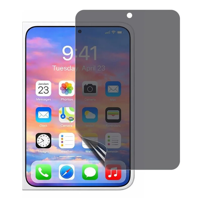 For iPhone Fold Privacy Screen Protector TPU + PET Hydrogel Ydre Skærmfilm
