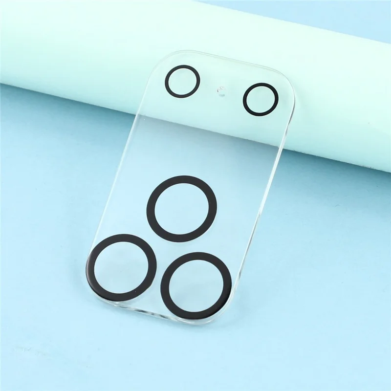 2Pcs For iPhone 18 Pro Max Full Coverage Camera Lens Protector Silk Printing Tempered Glass Lens Film 3D Arc Edge - Black