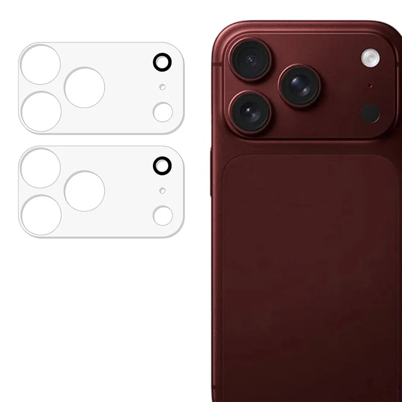 2 stk. til iPhone 18 Pro Max fuld dæknings kameraobjektivbeskytter 3D buede kanter anti-skramme hærdet glas objektivfilm - transparent