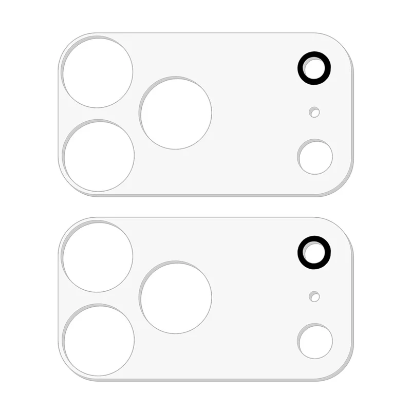 2 stk. til iPhone 18 Pro Max fuld dæknings kameraobjektivbeskytter 3D buede kanter anti-skramme hærdet glas objektivfilm - transparent