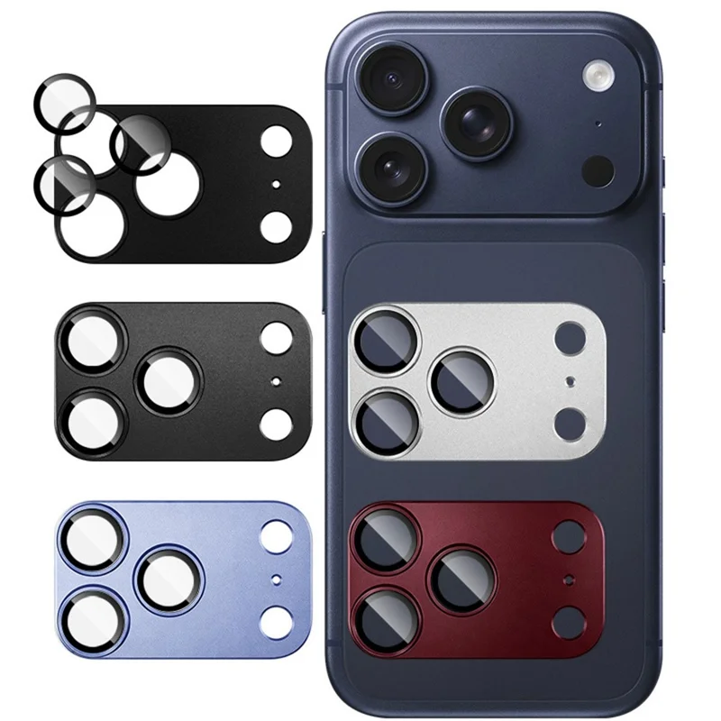 IMAK For iPhone 18 Pro Camera Lens Film Metal Lens Cap + Tempered Glass Lens Protector - Black - 8