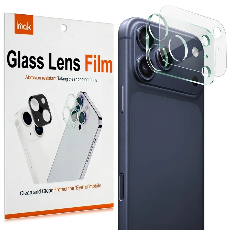 IMAK for iPhone 18 Pro Tempered Glass Full Cover Camera Lens Protector + Acrylic Lens Cap - Transparent - 1